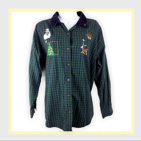 Vintage Nutcracker plaid patches Christmas shirt - Picture 1 of 4